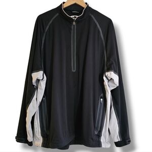 Sun Mountain Rainflex Golf Jacket Mens Size XL Quarter Zip Waterproof Black Gray